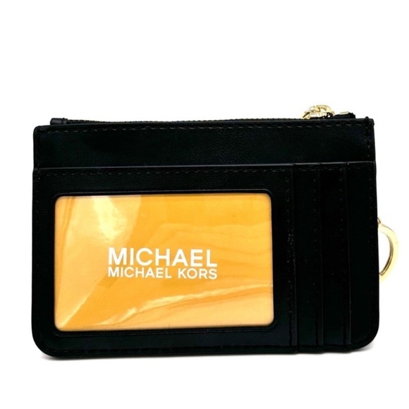 Michael Kors Jet Set Travel Small Top Zip Coin Pouch with ID Holder Black - Picture 4 of 8